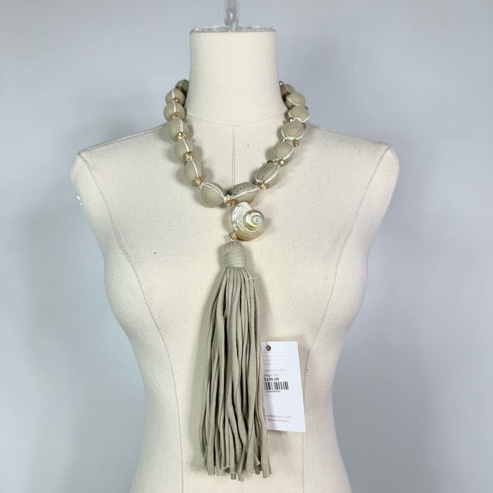 NEW Mare Sole Amore Luna Necklace OS Statement Boho Natural Lagenlook Beachy - Picture 6 of 11